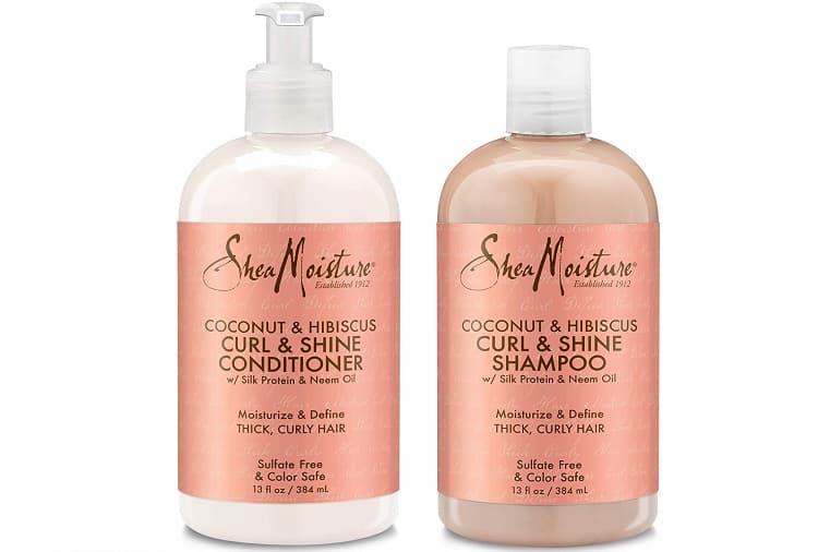 Shea Moisture Coconut & Hibiscus Curl & Shine Shampoo and Conditioner Set