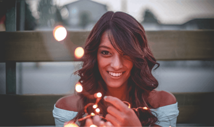 woman with wavy hair