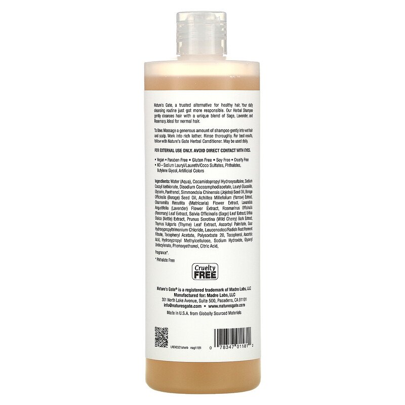 nature's gate shampoo back