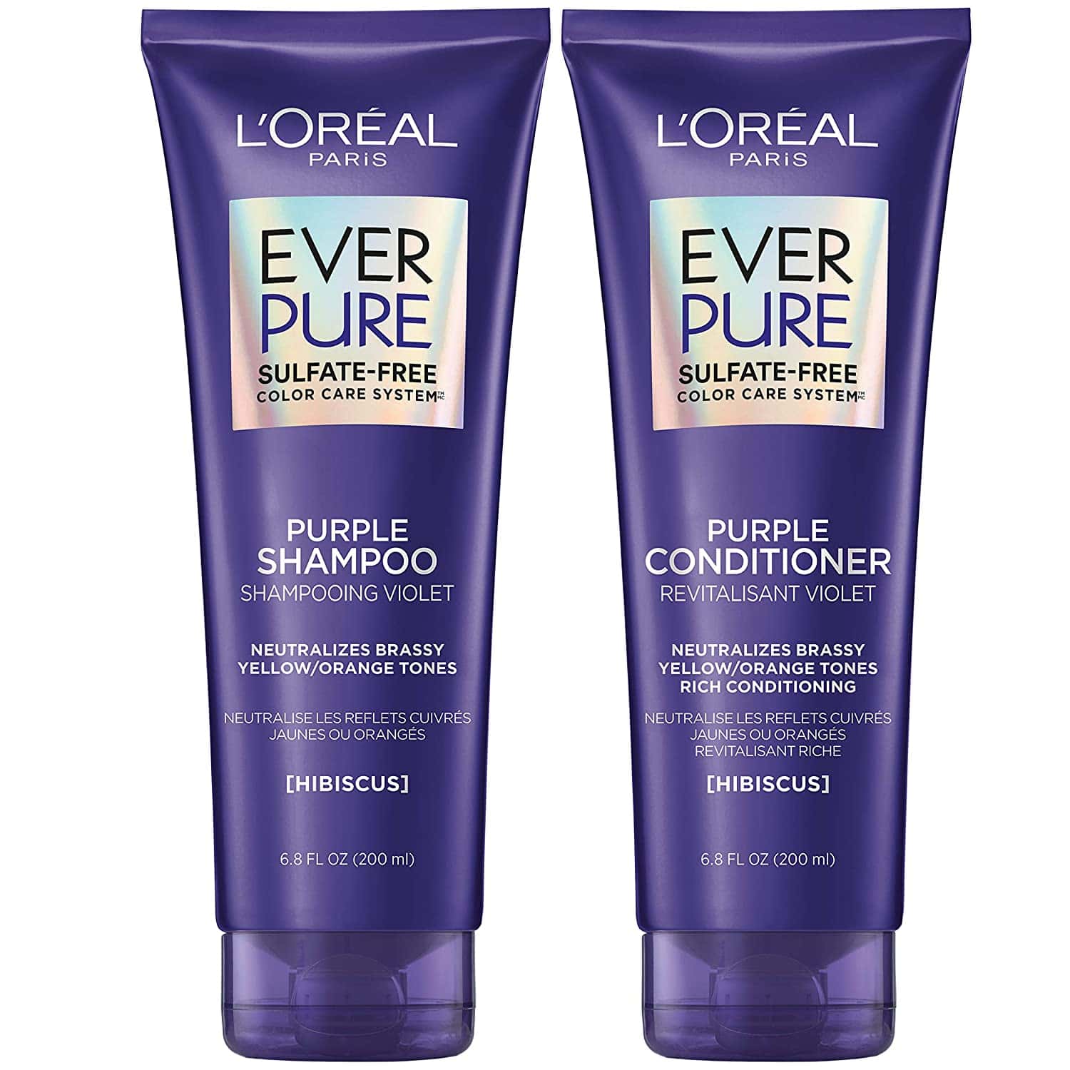 L'Oreal Paris EverPure Brass Toning Purple Sulfate Free Shampoo and Conditioner