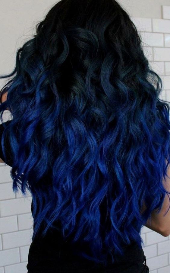 Black and Electric Blue Ombre