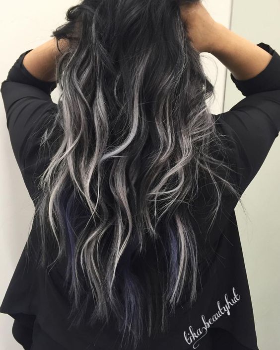 Black and Gray Streaky Ombre