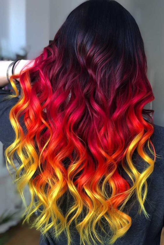 Black and Multi-Color Ombre