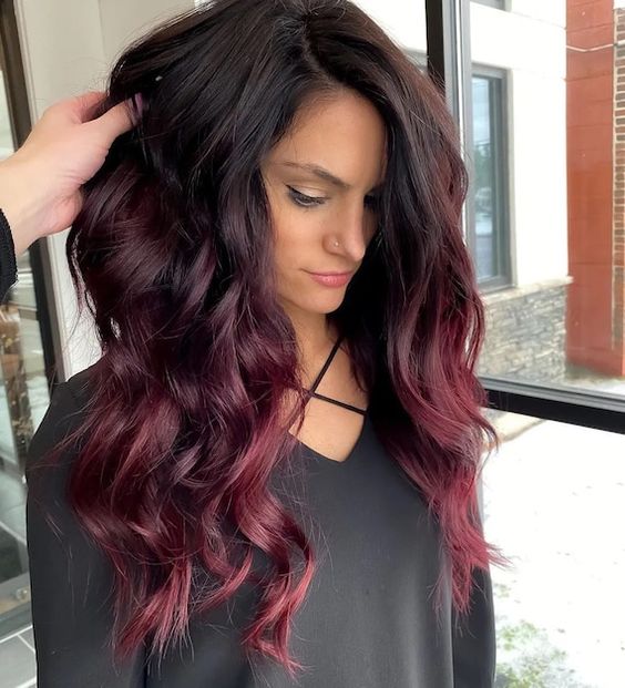 Black and Multi-Tone Red Ombre