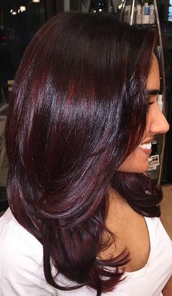 Shiny Black Cherry Hair