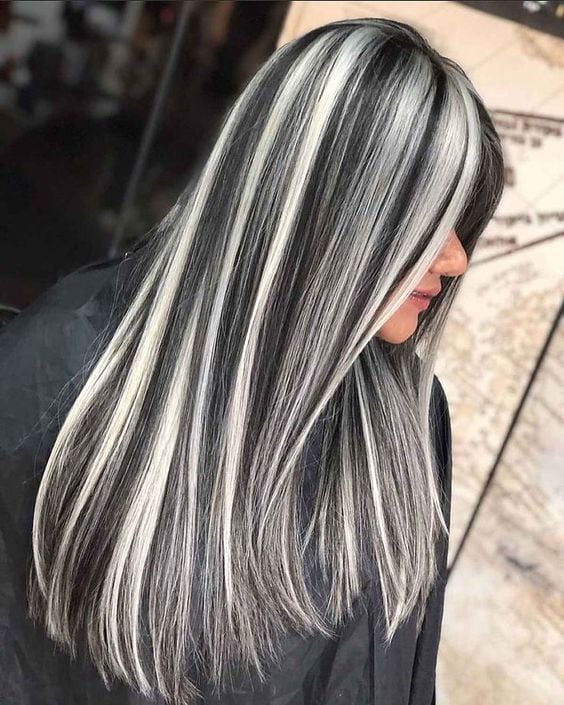 Ash Blonde Streaks