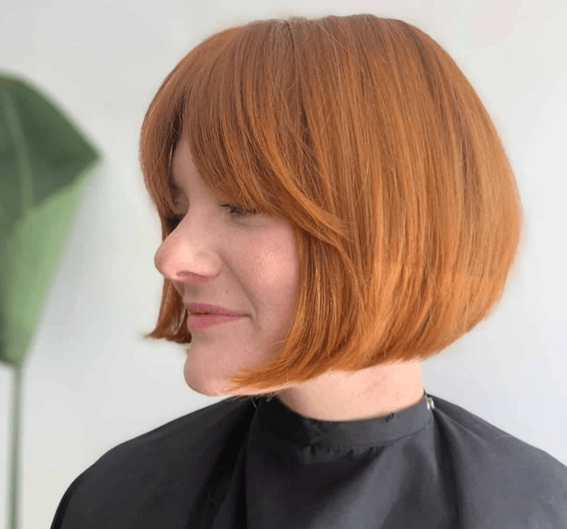 Straight Classic Bob With Curtain Bangs