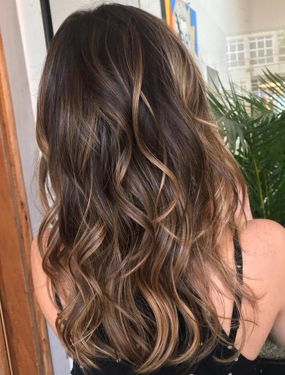 Curled Caramel Balayage Hair