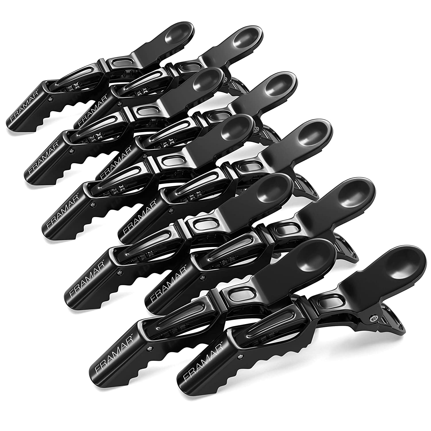 Framar Black Hair Clips 10 pack