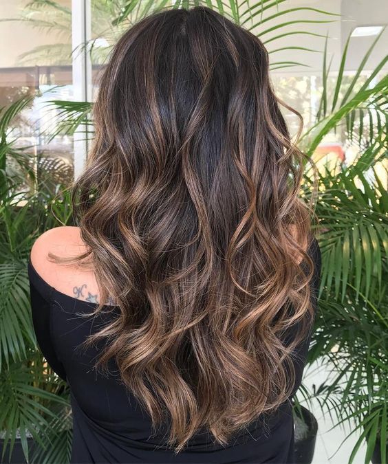 caramel balayage and streak