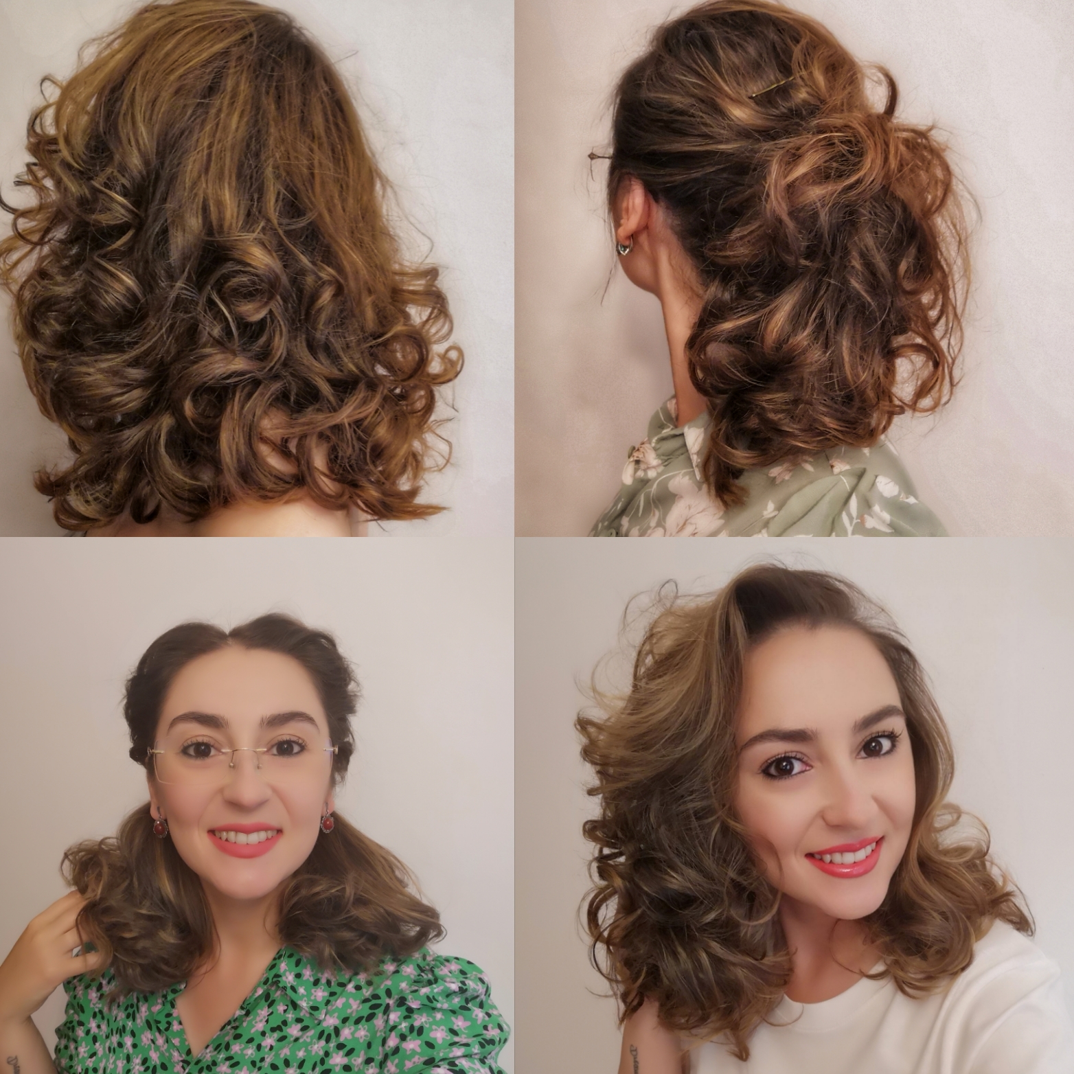 Different styles made with the BB hair spray