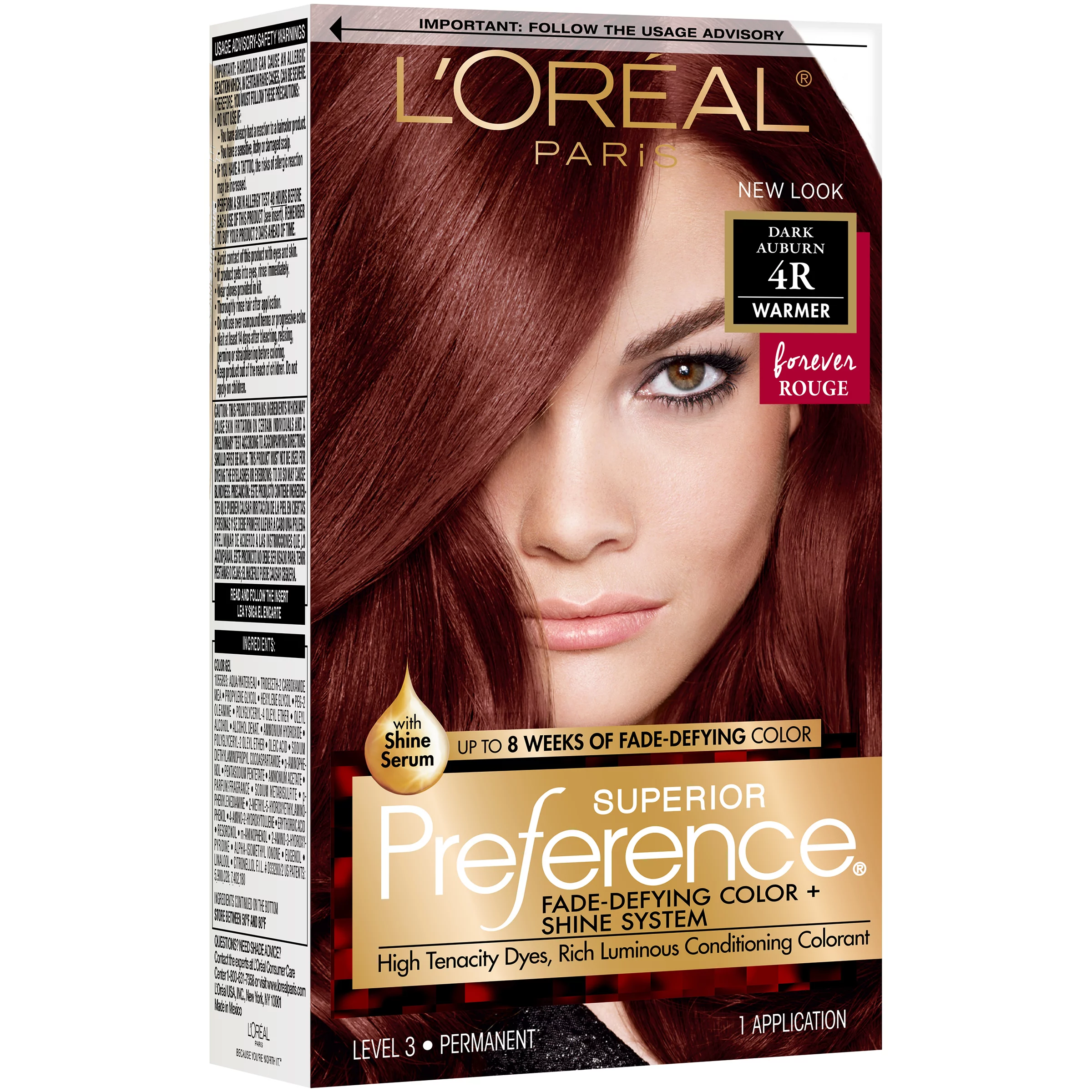 L'Oreal Fade Defying Shine Permanent Hair Color in Dark Auburn