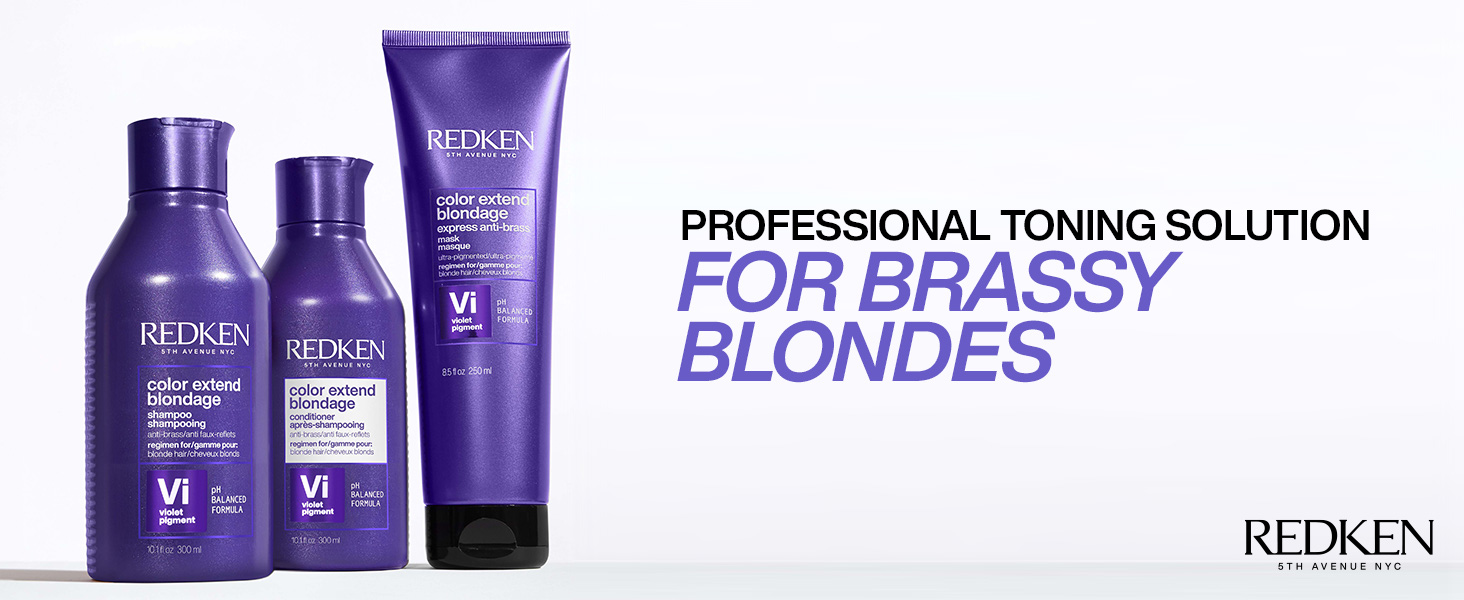 redken color extend blondage blonde hair blond brass brassy color treated platinum shampoo condition