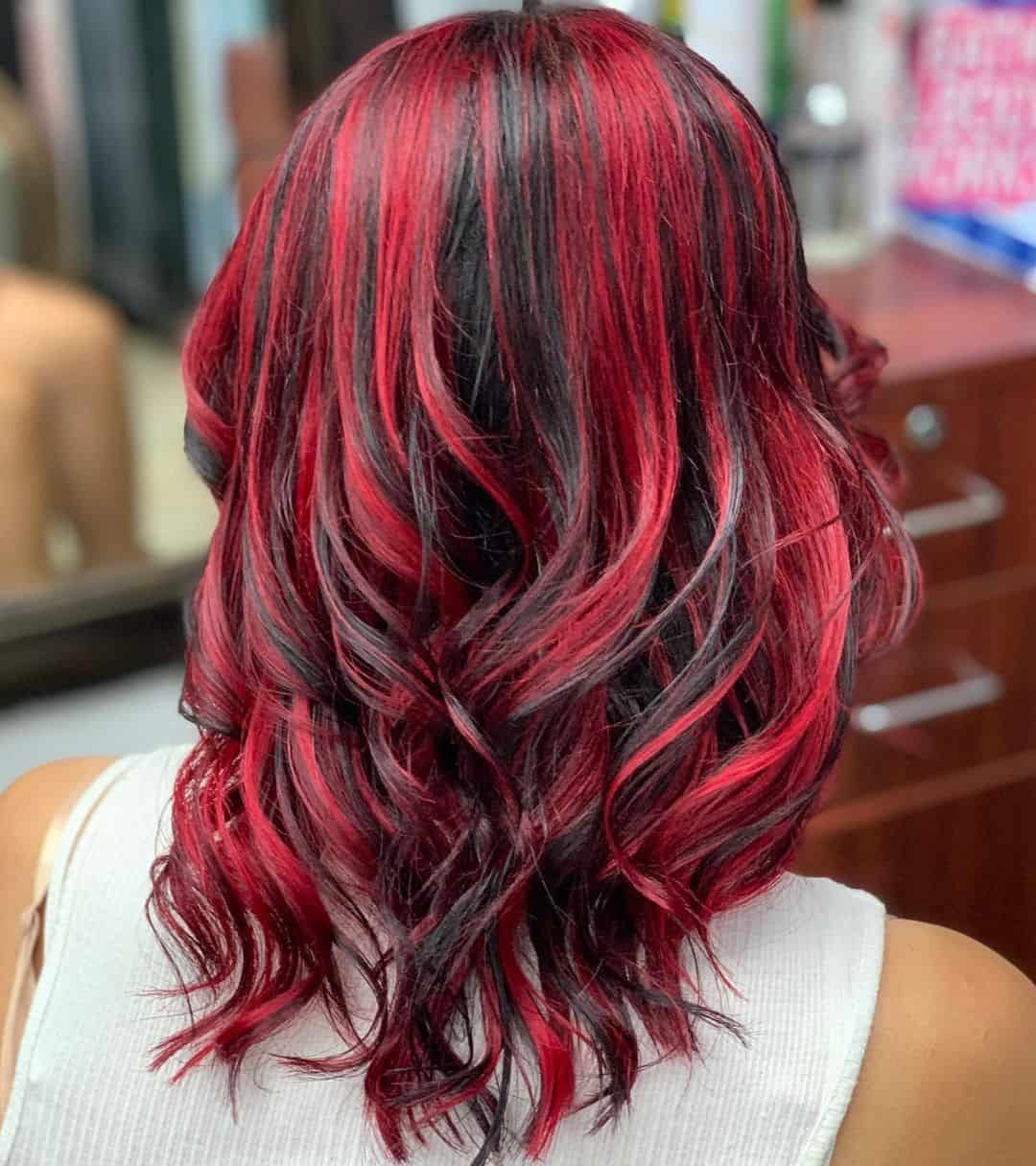 Black Hair with Red Highlights