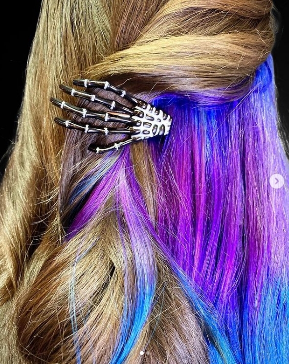 Blue and Purple Peekaboo Galaxy Hair