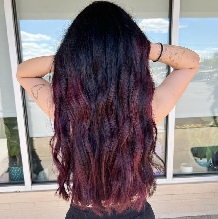 Raspberry Red Balayage