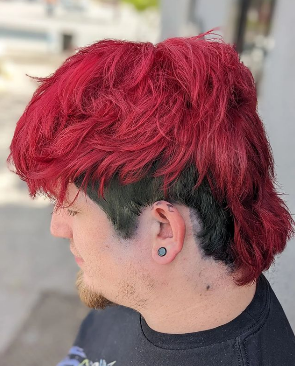 Red Hair With Black Undercut