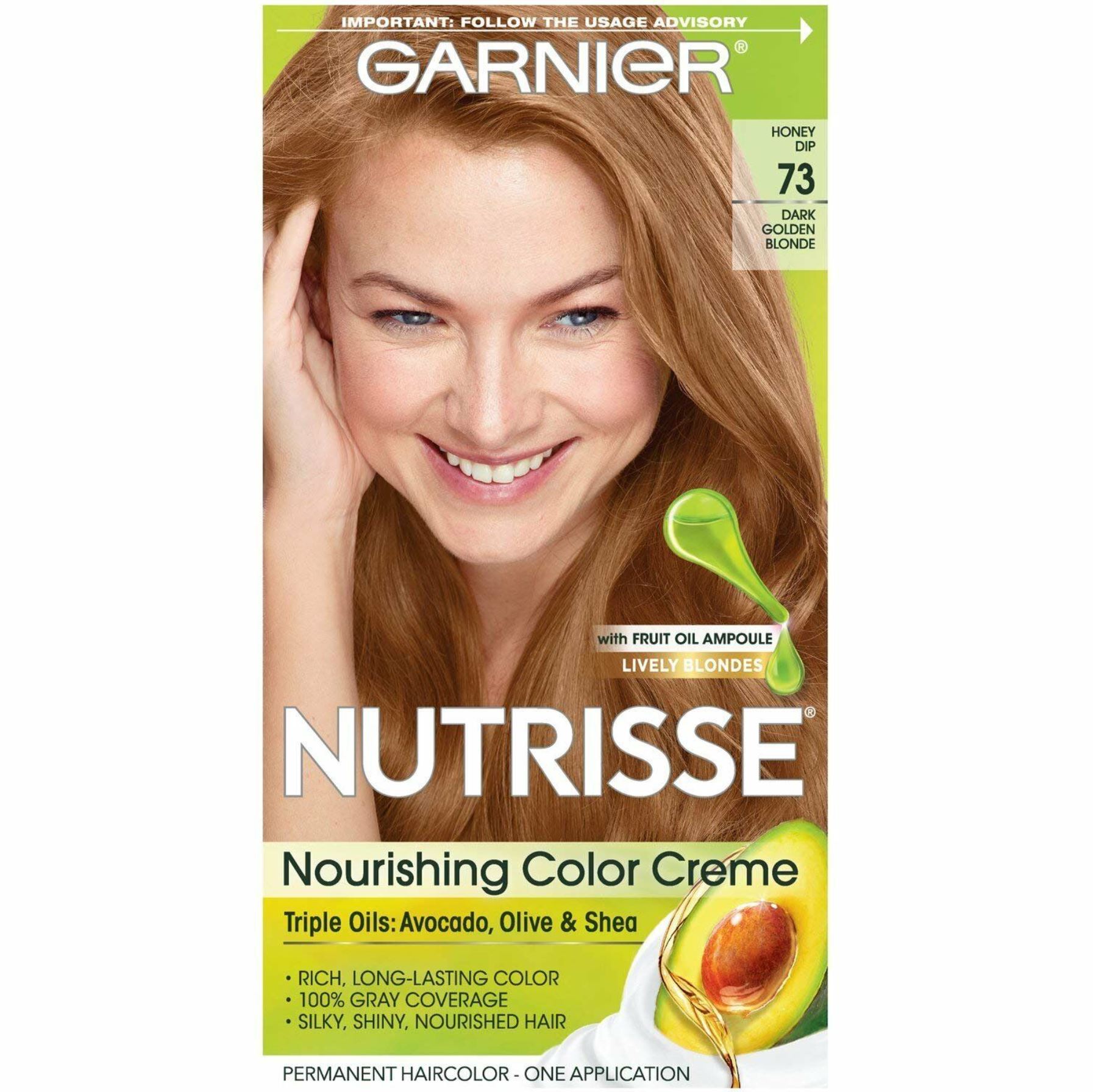 Garnier Nutrisse Nourishing Color Creme in Honey Dip (Dark Golden Blonde 73)