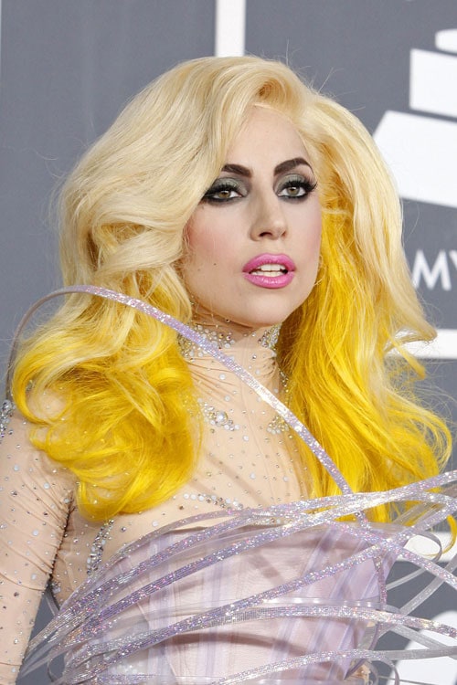 lady gaga yellow hair