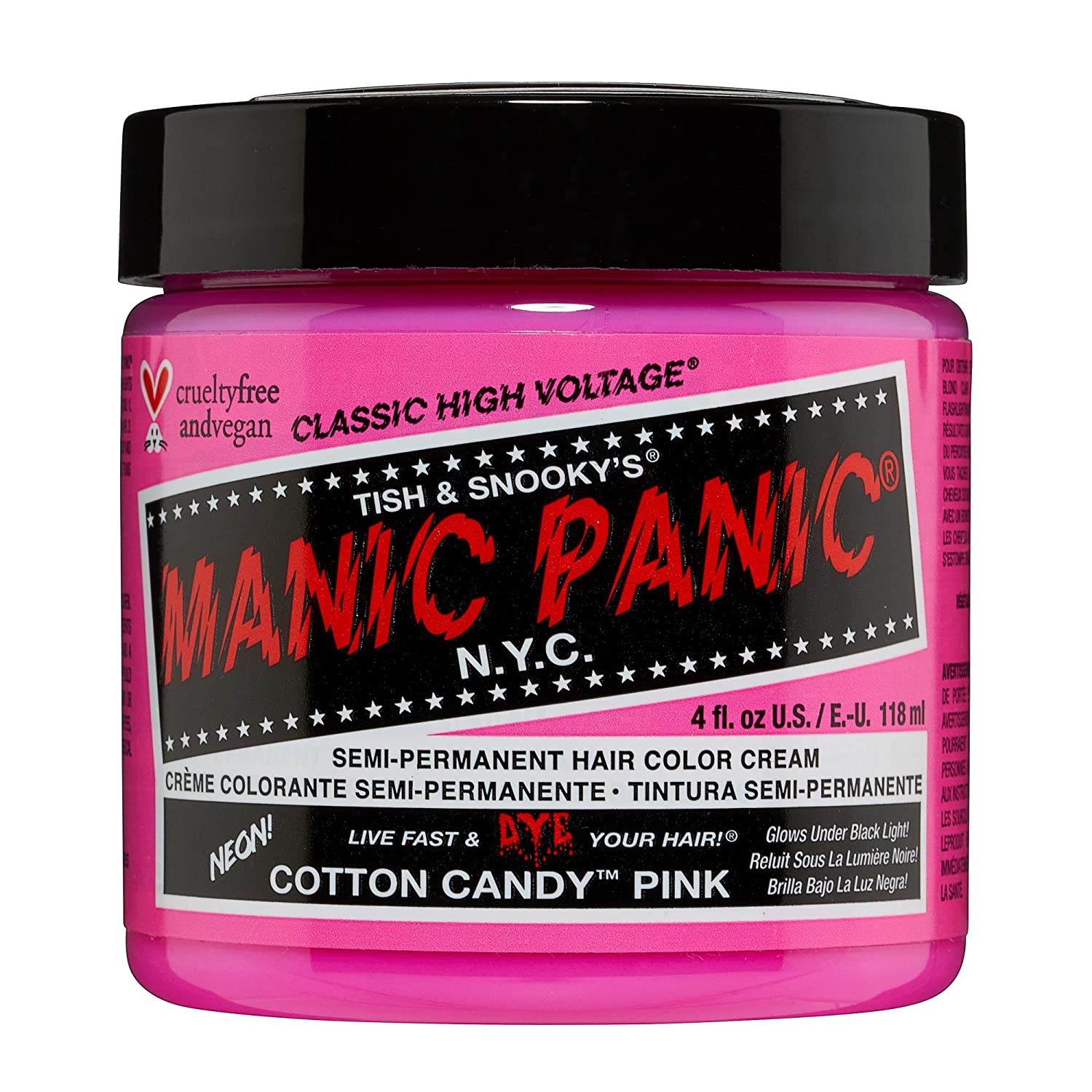 manic panic cotton candy pink hair dye color