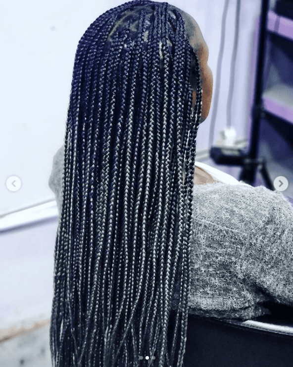 ombre knotless braids black and gray knotless braids