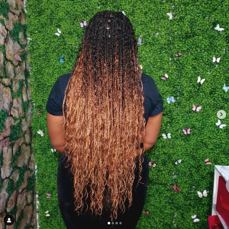 ombre knotless braids natural-colored ombre