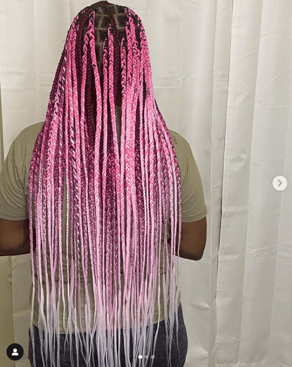 ombre knotless braids strawberry shortcake ombre