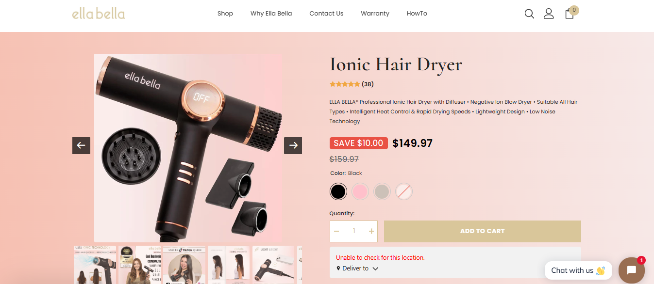 Ella Bella Ionic Hair Dryer Review