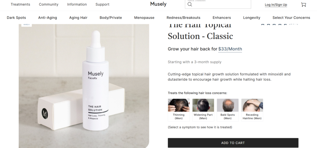 musely website hair growth